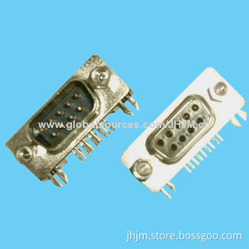 D-sub Connectors, Standard Right Angle Type/2.77mm Pitch/Male with 9/15/25/37-pin/Black/Gray for PCB